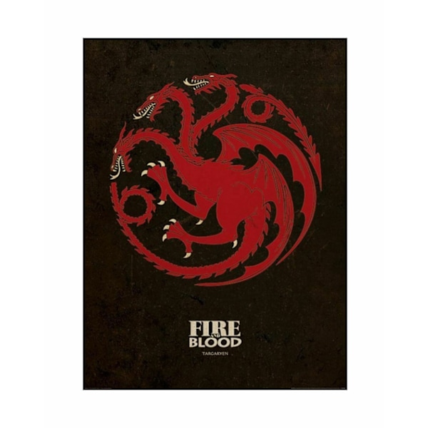 Game of Thrones Targaryen Poster En Storlek Svart/Röd Black/Red One Size