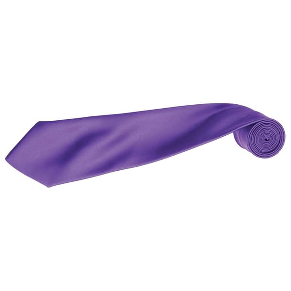 Premier Mens Plain Satin Tie (Narrow Blade) (2-pack) One Size Rich Violet One Size