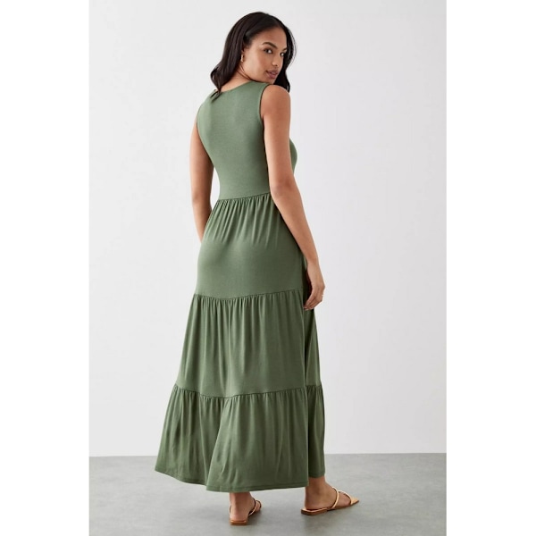 Dorothy Perkins Dam/Damklänning Tiered Maxi Klänning 8 UK Khaki Khaki 8 UK