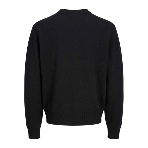 Jack And Jones Herr Tröja med Rund Hals, Normal Passform, Långärmad S Svart Black S