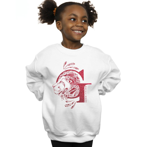 Harry Potter Flickor Gryffindor Glitter Sweatshirt 9-11 År Vit White 9-11 Years