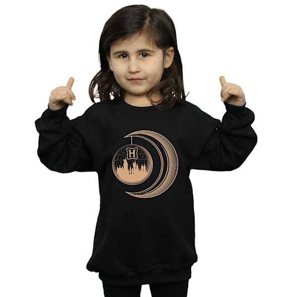 Harry Potter Tjejer Hogwarts Månsweatshirt 5-6 År Svart Black 5-6 Years