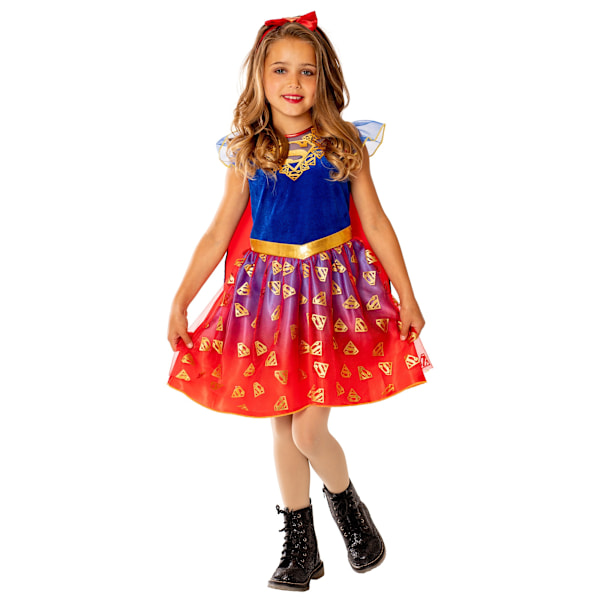 Supergirl Girls Deluxe Kostym 3-4 År Blå/Röd Blue/Red 3-4 Years