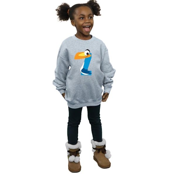 Disney Girls Alphabet Z Is For Zazu Sweatshirt 7-8 År Sport Sports Grey 7-8 Years