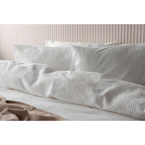 Belledorm Waffle Stripe Kuddfodral One Size Vanilla Vanilla One Size
