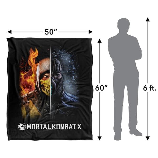 Mortal Kombat Subzero Scorpion Mjuk Filt 152cm x 127cm Multicoloured 152cm x 127cm