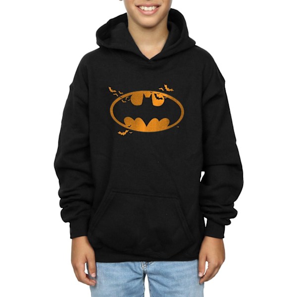 DC Comics Boys Batman Halloween Logo Hoodie 9-11 år Svart Black 9-11 Years