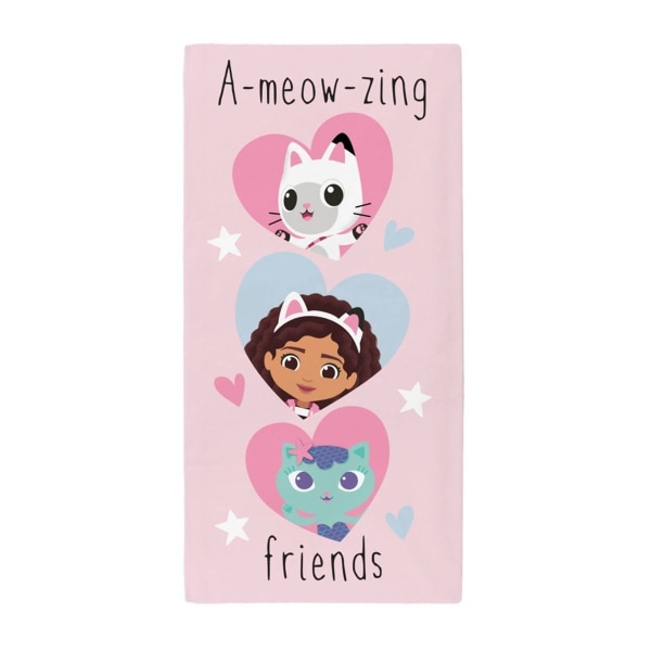 Gabby´s Dollhouse A-Meow-Zing Friends Cotton Badhandduk One Siz Pink/Multicoloured One Size