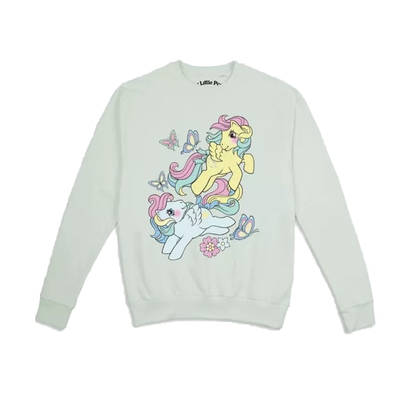 My Little Pony Dam/Dam Butterflies & Flowers Sweatshirt L Sage L