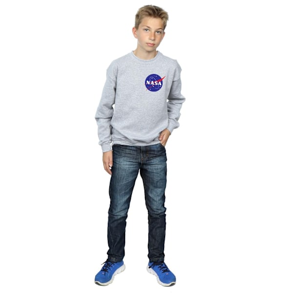 NASA Boys Classic Insignia Chest Logo Sweatshirt 7-8 år Spor Sports Grey 7-8 Years