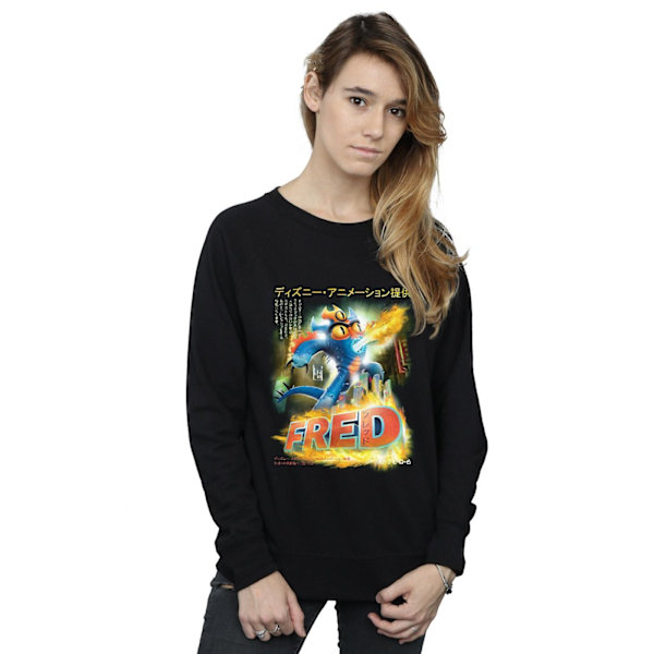 Disney Dam/Kvinnor Big Hero 6 Fred Anime Poster Sweatshirt L Black L