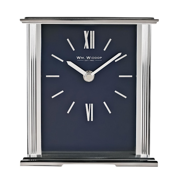 Wm.Widdop Silver Mantel Clock Marinblå Urtavla En Storlek En Färg One Colour One Size