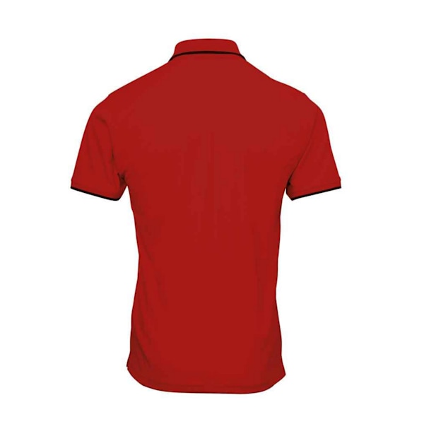 Premier Mens Coolchecker Contrast Pique Polo Shirt 3XL Röd/Svart Red/Black 3XL