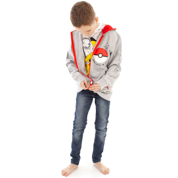 Pokemon Pojkar Gotta Catch Em All Pokeball Full Zip Dragsko Hu Grey 11-12 Years