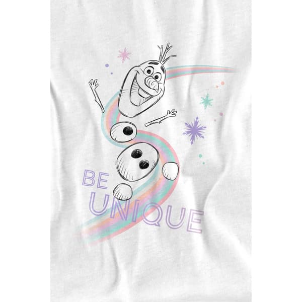 Frozen Barn/Barn Be Unique Olaf Regnbåge T-Shirt 7-8 År White 7-8 Years