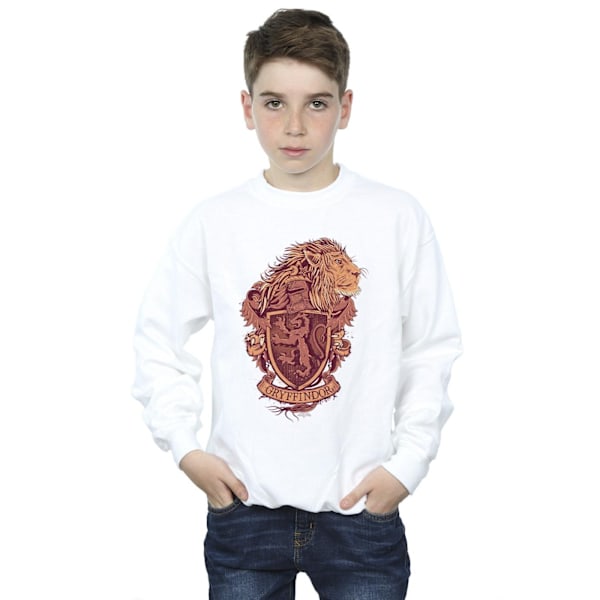 Harry Potter Pojkar Gryffindor Sketch Crest Sweatshirt 7-8 År White 7-8 Years