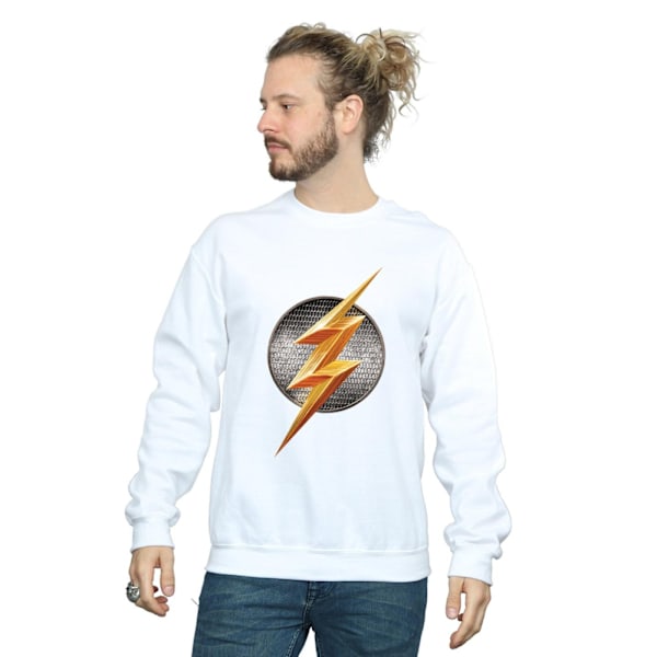 DC Comics Justice League Movie Flash Emblem Sweatshirt M W White M