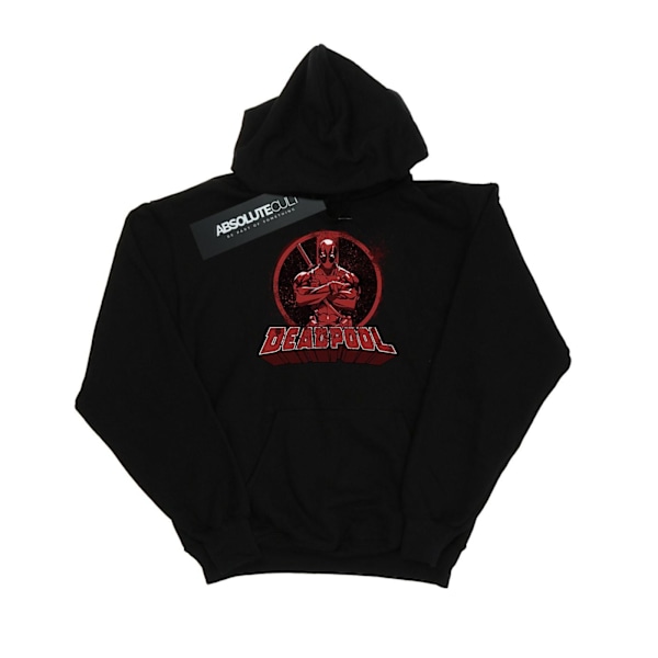 Marvel Deadpool Crossed Arms Logo Hoodie 3XL Svart Black 3XL