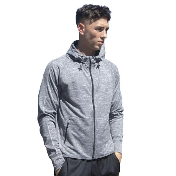 Tombo Teamsport Unisex Lättvikts Löparhoodie Med Reflex Grey Marl S