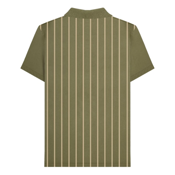 Lambretta Herr Pinstripe Pikétröja 3XL Khakigrön/Cream Khaki Green/Cream 3XL