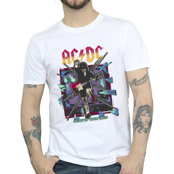 ACDC Mens Blow Up Your Video Jump T-Shirt XL Vit White XL