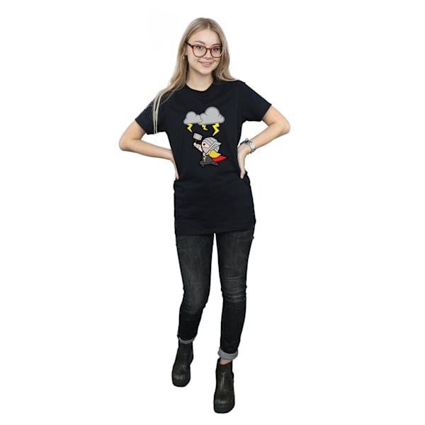 Marvel Dam/Damer Kawaii Thor God Of Thunder Bomull Pojkvän Black XL