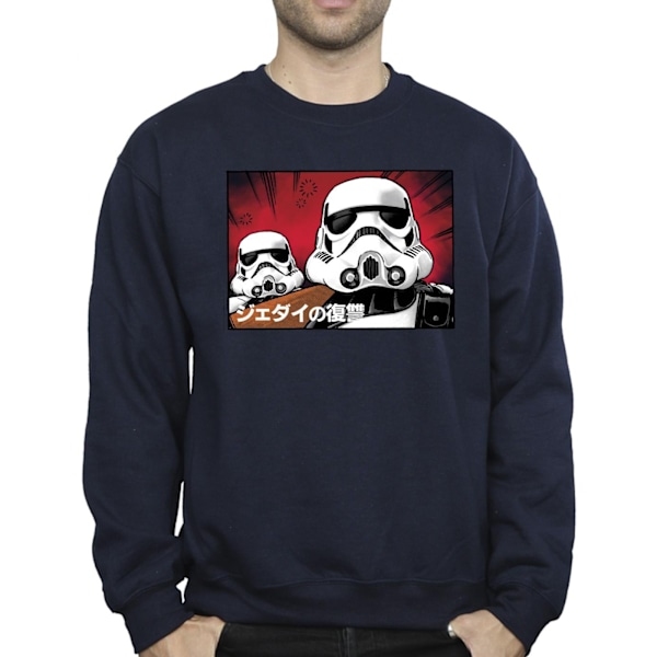 Star Wars Stormtrooper japansk sweatshirt för män S marinblå Navy Blue S