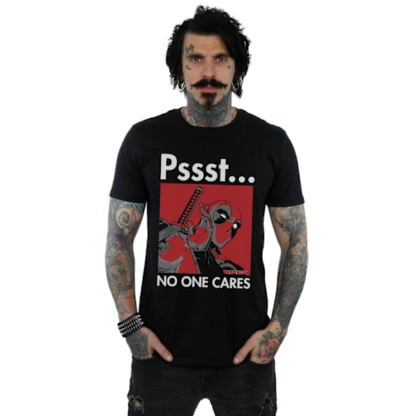 Marvel Deadpool No One Cares T-shirt L Svart Black L