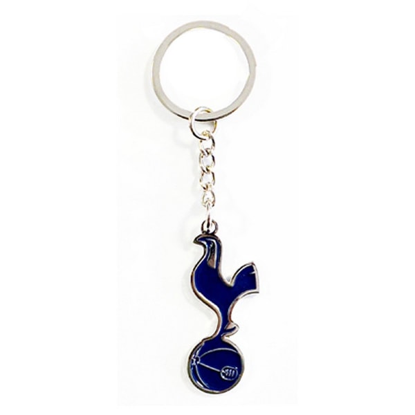 Tottenham Hotspur FC Official Metal Football Crest Keyring One Navy/Silver One Size
