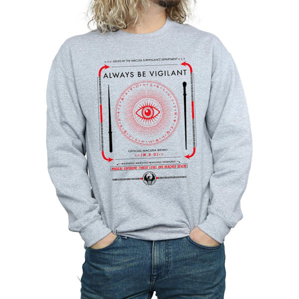 Fantastiska vidunder Mäns Alltid vara vaksam Sweatshirt M Sports Grå Sports Grey M