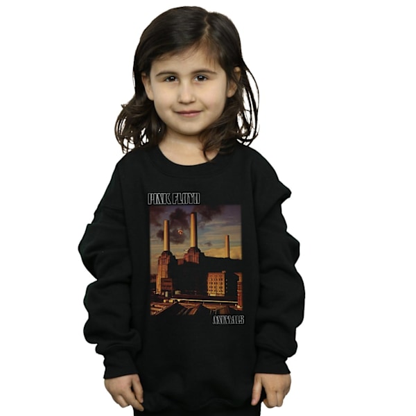 Pink Floyd Girls Animals Poster Sweatshirt 5-6 år Svart Black 5-6 Years