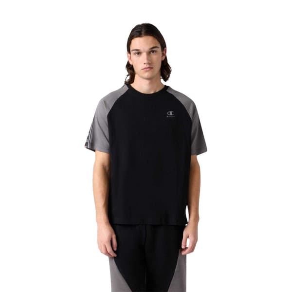 Champion Herr Tejp Logotyp Raglan T-shirt L Svart/Grå Black/Grey L