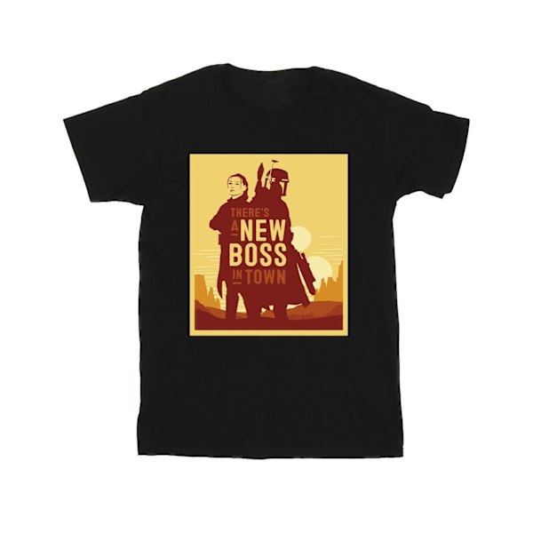 Star Wars Boys The Book Of Boba Fett New Boss Sun Silhouette T-shirt Black 7-8 Years
