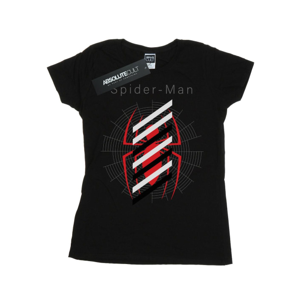 Marvel Womens/Ladies Spider-Man Logo Stripes Cotton T-Shirt XL Black XL