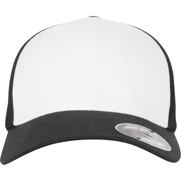 Flexfit by Yupoong Adults Unisex Colored Front Mesh Trucker Ca Black/White L/XL