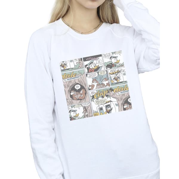 Disney Dam/Kvinnor Chip ´n Dale Comic Sweatshirt M Vit White M