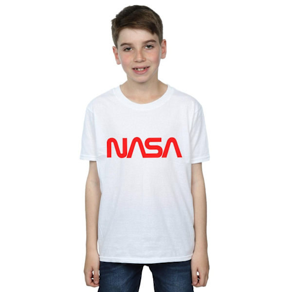 NASA Pojkar Modern Logotyp T-Shirt 9-11 År Vit White 9-11 Years