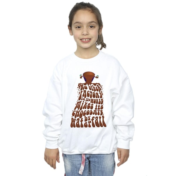 Willy Wonka Girls Chocolate Waterfall Sweatshirt 12-13 år Vit White 12-13 Years