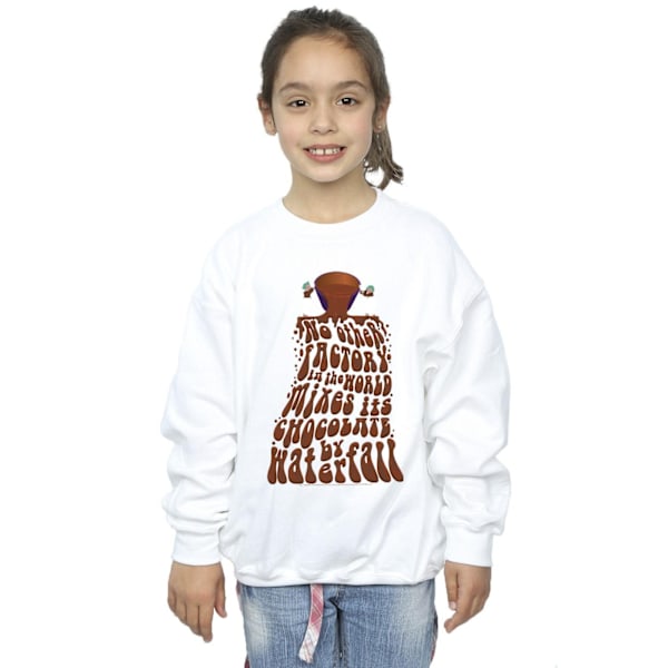 Willy Wonka Girls Chocolate Waterfall Sweatshirt 9-11 år Vit White 9-11 Years