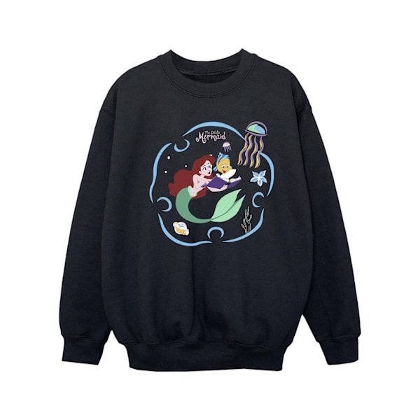 Disney Girls The Little Mermaid Läser En Bok Sweatshirt 3-4 År Black 3-4 Years