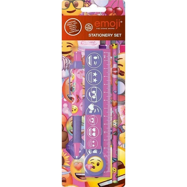 Emoji Stationery Set One Size Rosa/Lila Pink/Purple One Size