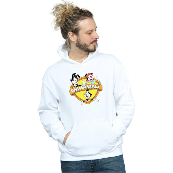 Animaniacs Herr Logotyp Crest Hoodie M Vit White M