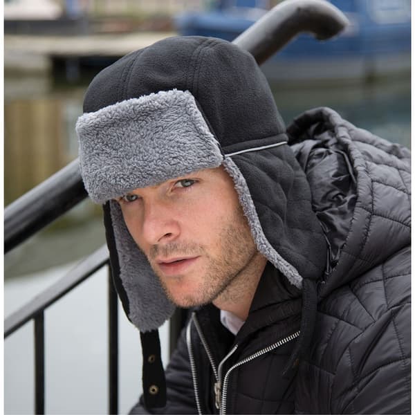 Result Winter Essentials Ocean Trapper Hat S/M Svart/Grå Black/Grey S/M