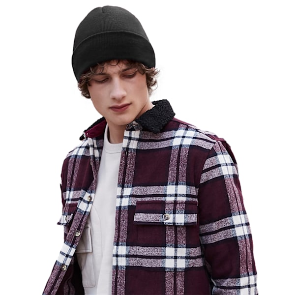 Beechfield Återvunnen Cuffed Beanie En Storlek Svart Black One Size