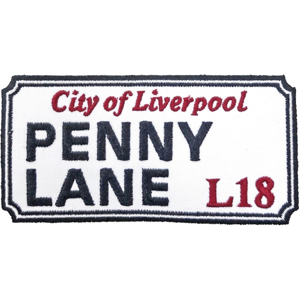 Generisk Penny Lane, Liverpool Sign Road Sign Patch One Size Whi White/Black/Red One Size
