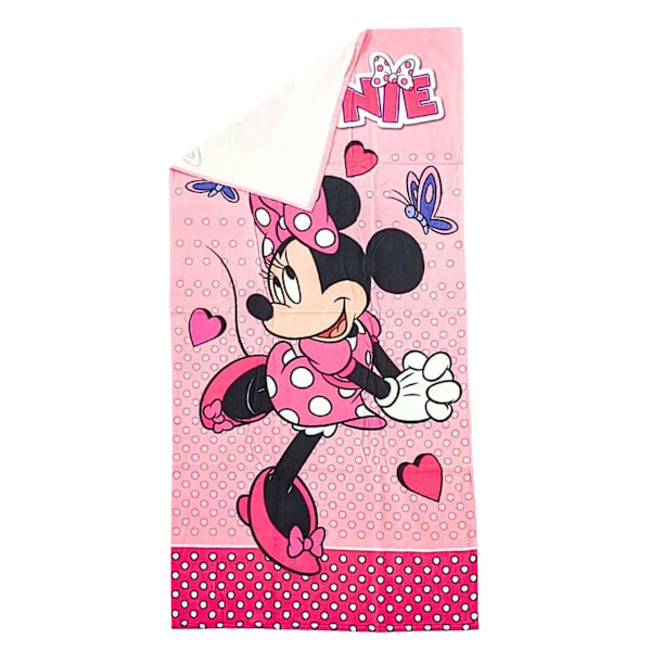 Disney Spotty Minnie Mouse Bomull Badhandduk En Storlek Rosa/Blå Pink/Blue/White One Size