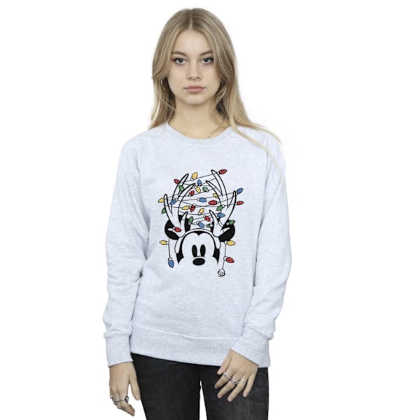 Disney Dam/Kvinnor Musse Pigg Jul Huvudljus Sweatshirt S Sports Grey Sports Grey S
