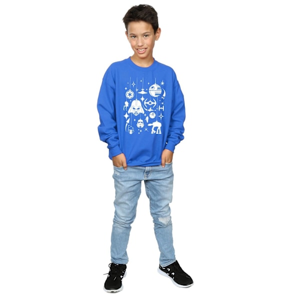 Star Wars Jul Dekorationer Sweatshirt för Pojkar 5-6 År Royal Royal Blue 5-6 Years