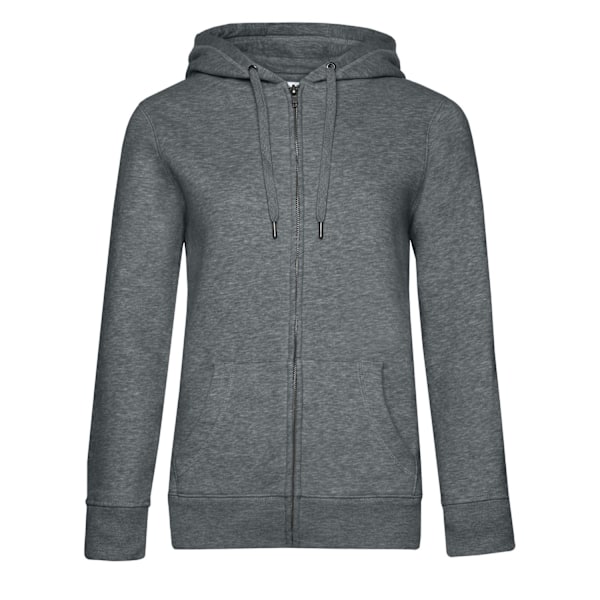 B&C Dam Hoodie med Full Dragkedja, Storlek L, Mellangrå Melering Mid Grey Heather L