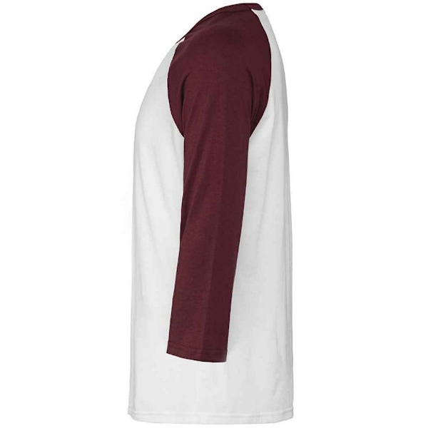 Canvas Unisex Vuxen 3/4 Ärms Baseboll T-Shirt XS Vit/Maroon White/Maroon XS